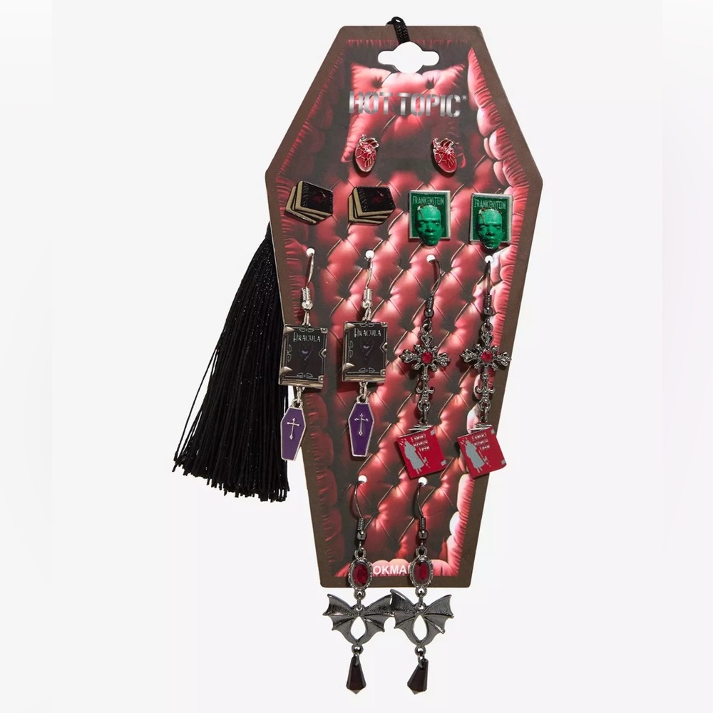 Goth‎ Horror Books Earring Set Hot Topic Halloween